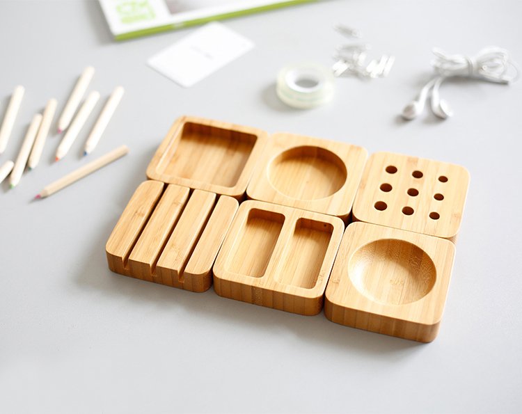 Bamboo Desktop Organizer Blocks