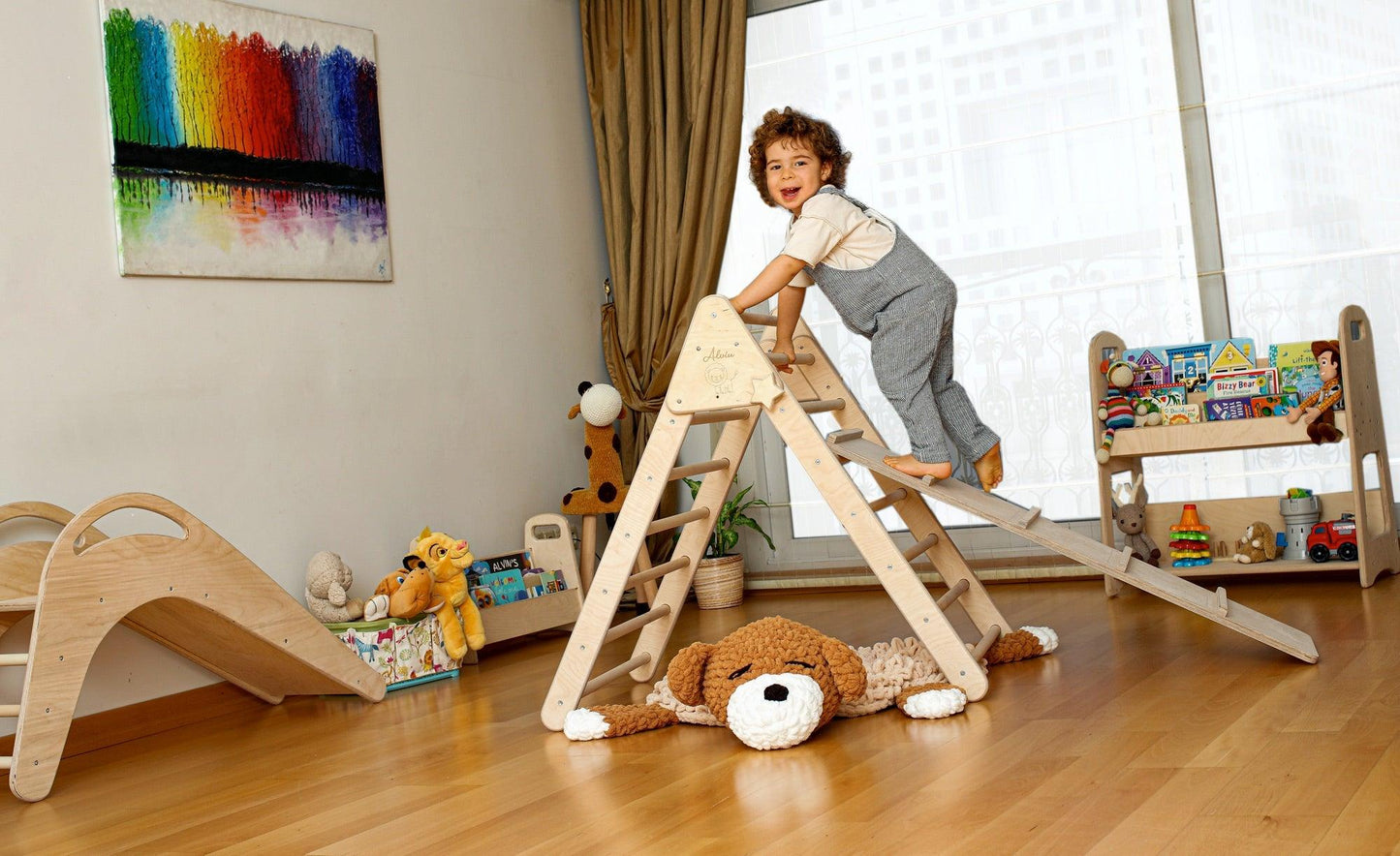 Climbing Triangle with Ramp | Foldable Montessori Climbing Set