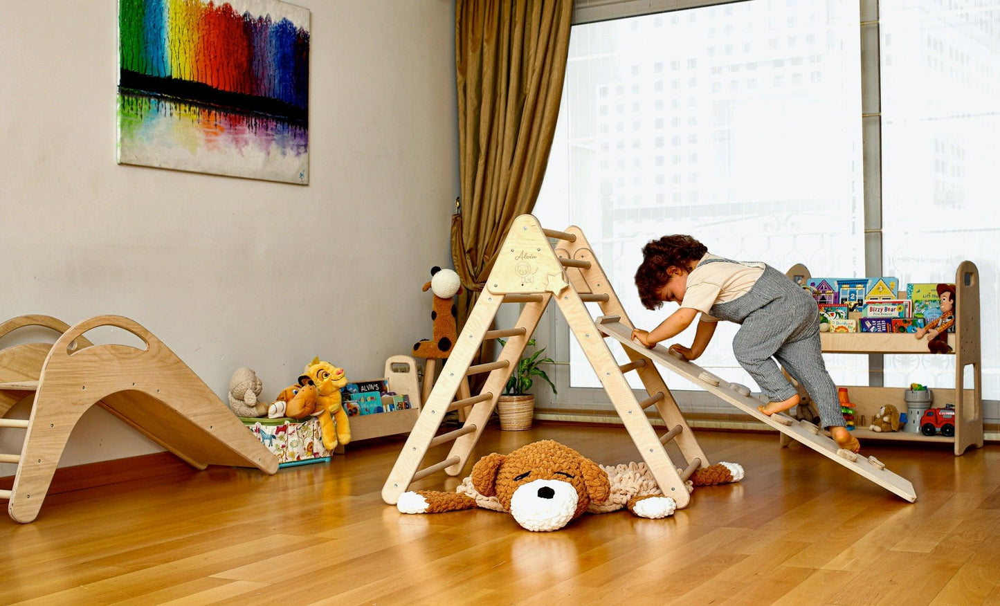 Climbing Triangle with Ramp | Foldable Montessori Climbing Set