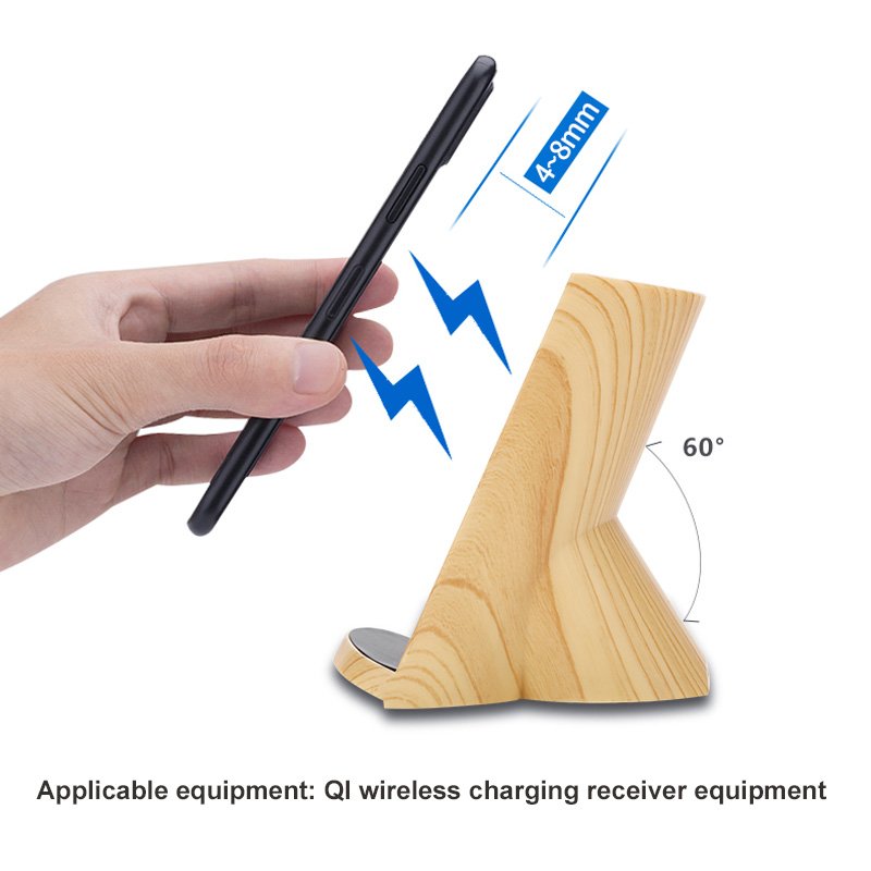 Wood Grain Wireless Charging Pen Container