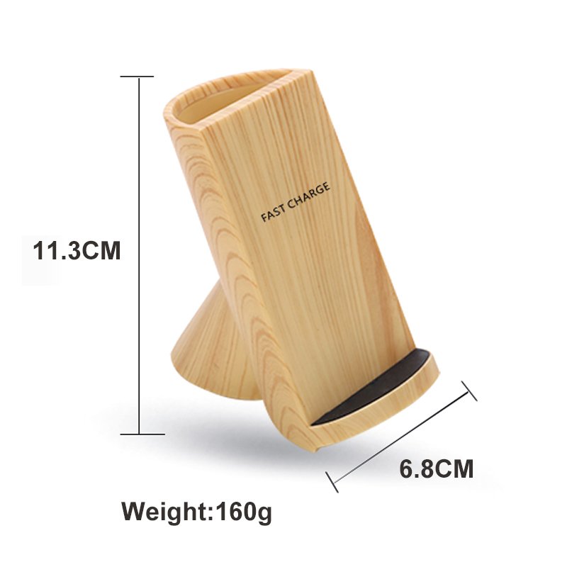 Wood Grain Wireless Charging Pen Container